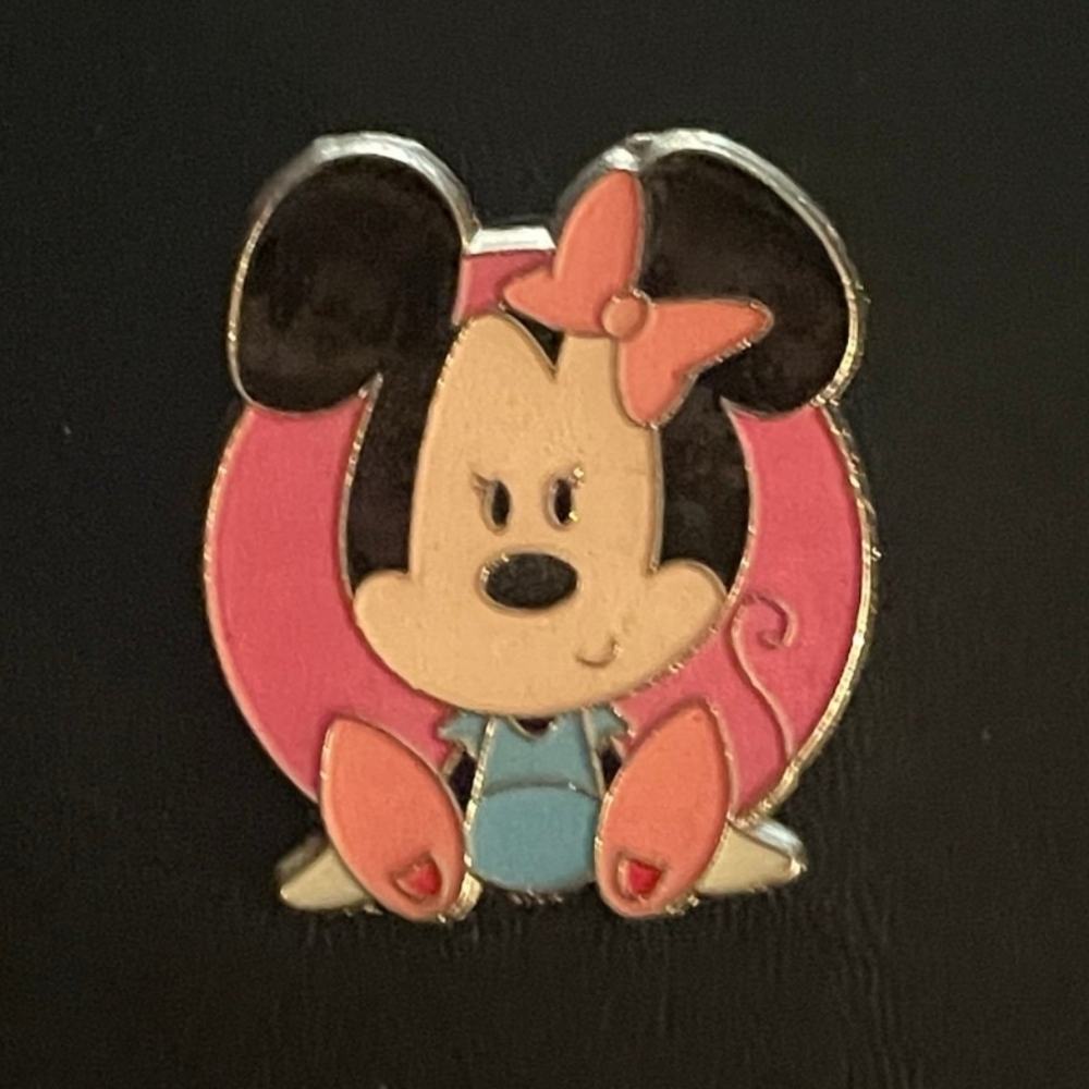 Disney Pink and Black Character Pin Minnie Mouse